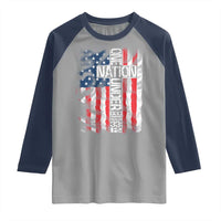 One Nation Under God Raglan Shirt 4th Of July Patriotic Christian Vintage Cross American Flag - Wonder Print Shop