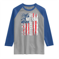 One Nation Under God Raglan Shirt 4th Of July Patriotic Christian Vintage Cross American Flag - Wonder Print Shop