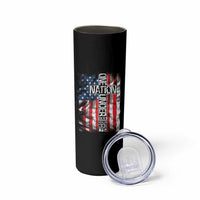One Nation Under God Skinny Tumbler 4th Of July Patriotic Christian Vintage Cross American Flag - Wonder Print Shop