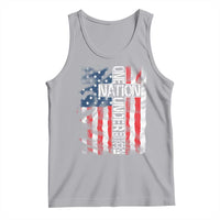 One Nation Under God Tank Top 4th Of July Patriotic Christian Vintage Cross American Flag - Wonder Print Shop