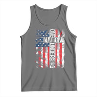 One Nation Under God Tank Top 4th Of July Patriotic Christian Vintage Cross American Flag - Wonder Print Shop