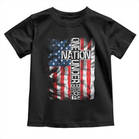 One Nation Under God Toddler T Shirt 4th Of July Patriotic Christian Vintage Cross American Flag - Wonder Print Shop