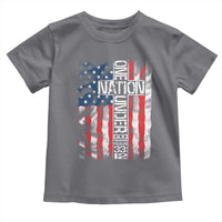 One Nation Under God Toddler T Shirt 4th Of July Patriotic Christian Vintage Cross American Flag - Wonder Print Shop