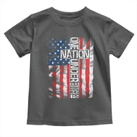 One Nation Under God Toddler T Shirt 4th Of July Patriotic Christian Vintage Cross American Flag - Wonder Print Shop