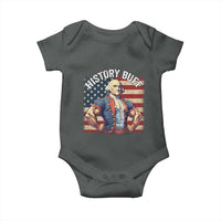 Funny George Washington Weightlifting History Buff Baby Onesie 4th of July Patriotic - Wonder Print Shop