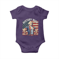 Funny George Washington Weightlifting History Buff Baby Onesie 4th of July Patriotic - Wonder Print Shop
