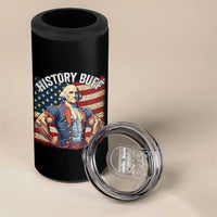 Funny George Washington Weightlifting History Buff 4 in 1 Can Cooler Tumbler 4th of July Patriotic - Wonder Print Shop