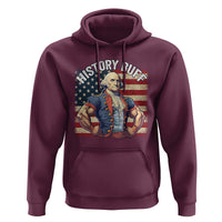 Funny George Washington Weightlifting History Buff Hoodie 4th of July Patriotic - Wonder Print Shop