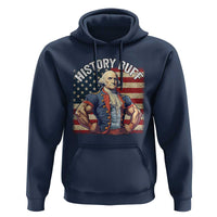 Funny George Washington Weightlifting History Buff Hoodie 4th of July Patriotic - Wonder Print Shop