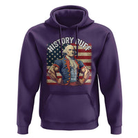 Funny George Washington Weightlifting History Buff Hoodie 4th of July Patriotic - Wonder Print Shop