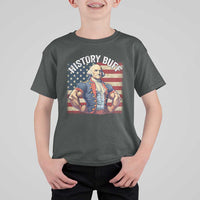 Funny George Washington Weightlifting History Buff T Shirt For Kid 4th of July Patriotic - Wonder Print Shop