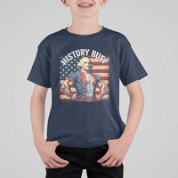 Funny George Washington Weightlifting History Buff T Shirt For Kid 4th of July Patriotic - Wonder Print Shop