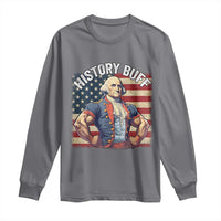 Funny George Washington Weightlifting History Buff Long Sleeve Shirt 4th of July Patriotic - Wonder Print Shop