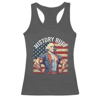 Funny George Washington Weightlifting History Buff Racerback Tank Top 4th of July Patriotic - Wonder Print Shop