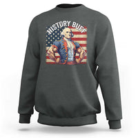 Funny George Washington Weightlifting History Buff Sweatshirt 4th of July Patriotic - Wonder Print Shop