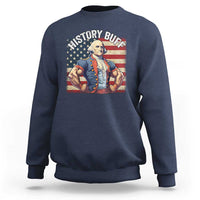 Funny George Washington Weightlifting History Buff Sweatshirt 4th of July Patriotic - Wonder Print Shop