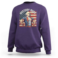 Funny George Washington Weightlifting History Buff Sweatshirt 4th of July Patriotic - Wonder Print Shop