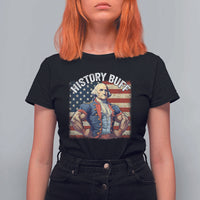 Funny George Washington Weightlifting History Buff T Shirt For Women 4th of July Patriotic - Wonder Print Shop