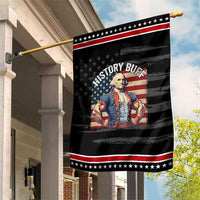 Funny George Washington Weightlifting History Buff Patriotic Garden Flag 4th of July Patriotic