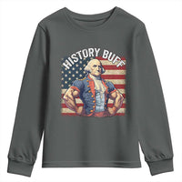 Funny George Washington Weightlifting History Buff Youth Sweatshirt 4th of July Patriotic - Wonder Print Shop
