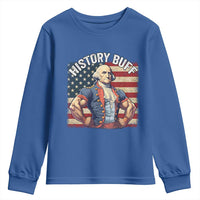 Funny George Washington Weightlifting History Buff Youth Sweatshirt 4th of July Patriotic - Wonder Print Shop