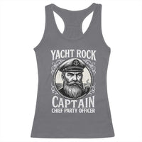 Funny Yacht Rock Captain Racerback Tank Top Chief Party Officer Pontoon Boat Sailor - Wonder Print Shop