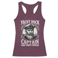 Funny Yacht Rock Captain Racerback Tank Top Chief Party Officer Pontoon Boat Sailor - Wonder Print Shop