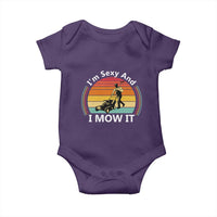 Funny I Am Sexy And I Mow It Baby Onesie Lawn Mowing Mower Dad - Wonder Print Shop