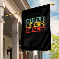 Plants Dogs Coffee Garden Flag Retro Gardening And Dog Lover - Wonder Print Shop