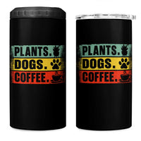 Plants Dogs Coffee 4 in 1 Can Cooler Tumbler Retro Gardening And Dog Lover - Wonder Print Shop