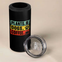 Plants Dogs Coffee 4 in 1 Can Cooler Tumbler Retro Gardening And Dog Lover - Wonder Print Shop
