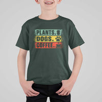 Plants Dogs Coffee T Shirt For Kid Retro Gardening And Dog Lover - Wonder Print Shop