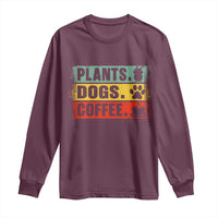 Plants Dogs Coffee Long Sleeve Shirt Retro Gardening And Dog Lover - Wonder Print Shop