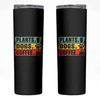 Plants Dogs Coffee Skinny Tumbler Retro Gardening And Dog Lover - Wonder Print Shop