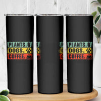 Plants Dogs Coffee Skinny Tumbler Retro Gardening And Dog Lover - Wonder Print Shop