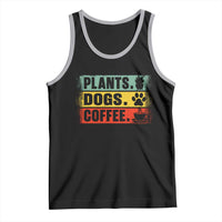 Plants Dogs Coffee Tank Top Retro Gardening And Dog Lover - Wonder Print Shop