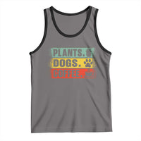 Plants Dogs Coffee Tank Top Retro Gardening And Dog Lover - Wonder Print Shop