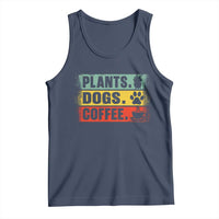 Plants Dogs Coffee Tank Top Retro Gardening And Dog Lover - Wonder Print Shop