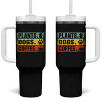 Plants Dogs Coffee Tumbler With Handle Retro Gardening And Dog Lover - Wonder Print Shop