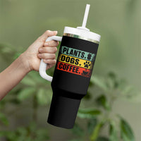 Plants Dogs Coffee Tumbler With Handle Retro Gardening And Dog Lover - Wonder Print Shop