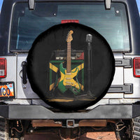 Reggae Guitar Jamaican Flag Amp Microphone Music Lover Spare Tire Cover - Wonder Print Shop