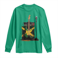 Reggae Guitar Jamaican Flag Amp Microphone Music Lover Long Sleeve Shirt - Wonder Print Shop