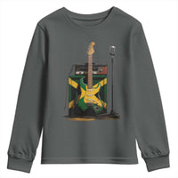Reggae Guitar Jamaican Flag Amp Microphone Music Lover Youth Sweatshirt - Wonder Print Shop