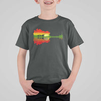 Reggae Music Guitar Lake Shadow Jamaica Rasta T Shirt For Kid - Wonder Print Shop