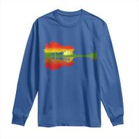 Reggae Music Guitar Lake Shadow Jamaica Rasta Long Sleeve Shirt - Wonder Print Shop