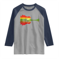 Reggae Music Guitar Lake Shadow Jamaica Rasta Raglan Shirt - Wonder Print Shop