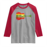 Reggae Music Guitar Lake Shadow Jamaica Rasta Raglan Shirt - Wonder Print Shop