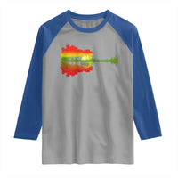 Reggae Music Guitar Lake Shadow Jamaica Rasta Raglan Shirt - Wonder Print Shop