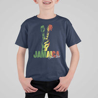 Jamaica One Love Reggae Music T Shirt For Kid Rasta Peace Hand Guitar - Wonder Print Shop