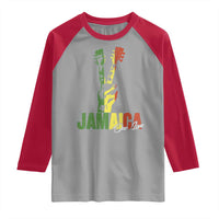 Jamaica One Love Reggae Music Raglan Shirt Rasta Peace Hand Guitar - Wonder Print Shop